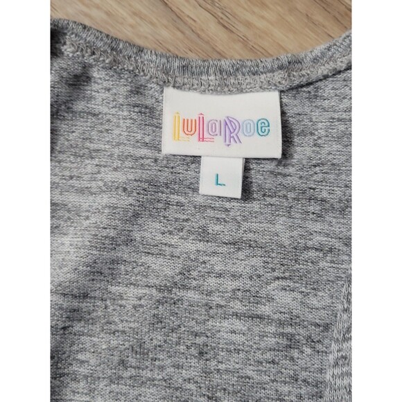 Lularoe Joy duster long vest side slit gray size large - Picture 3 of 4